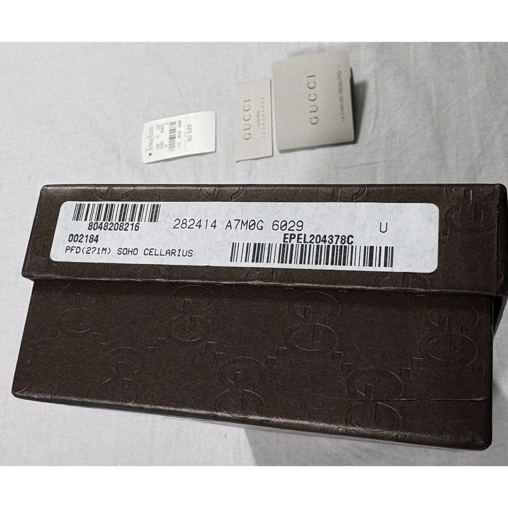 Authentic Gucci Soho Cellarius Wallet Tan GG Monogram Leather Pre-Owned - Picture 6 of 10